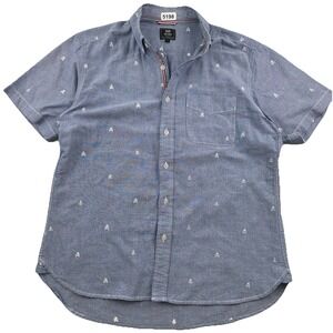 Beams Heart Embroidered Skull Crossbones Anchors Oxford Shirt Large Short Sleeve